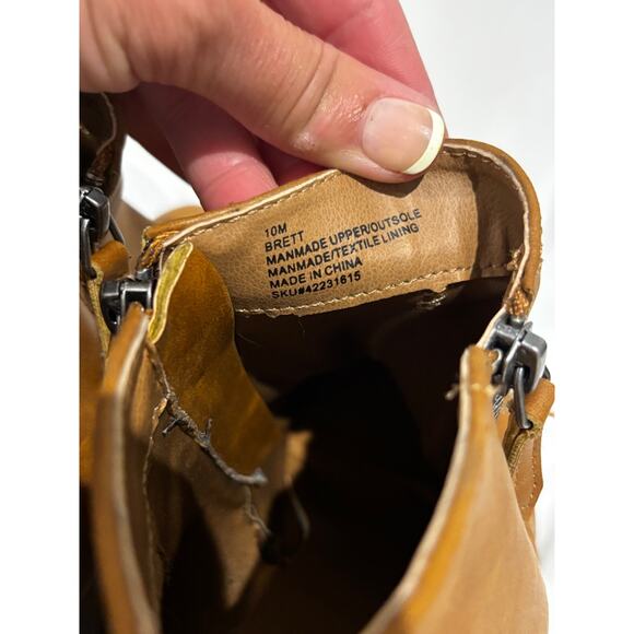 Dolcetta Camel Booties sz 10 Wedge Capsule Double zip Classic Minimalist Career - Picture 5 of 7